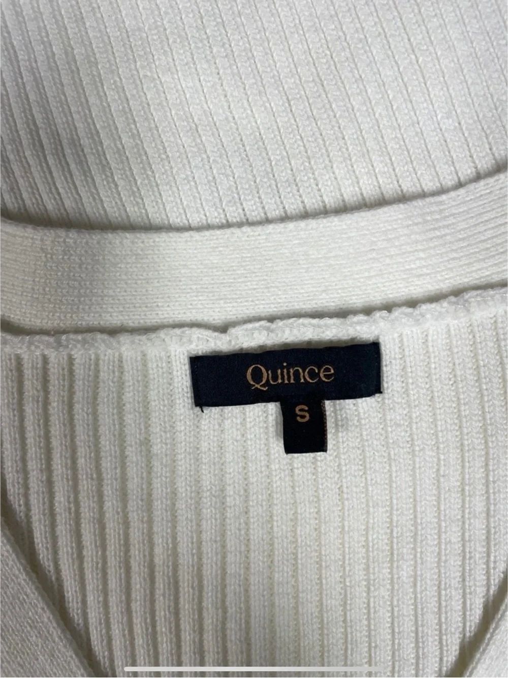 Quince Ivory Ribbed V‑Neck Sweater - Picture 2 of 5